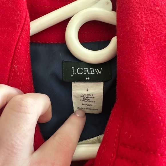 J.Crew Red Wool Pea Coat – Size 4 - Picture 3 of 6